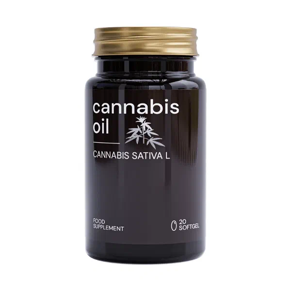 Verpackung von Cannabis Oil, 20 Weichkapseln