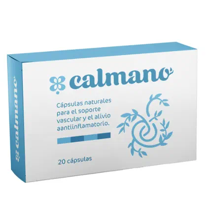 Envase de Calmano cream hemorrhoids, 20 cápsulas
