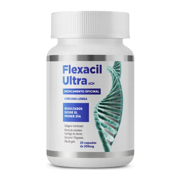Envase de Flexacil, 20 cápsulas de 500 mg