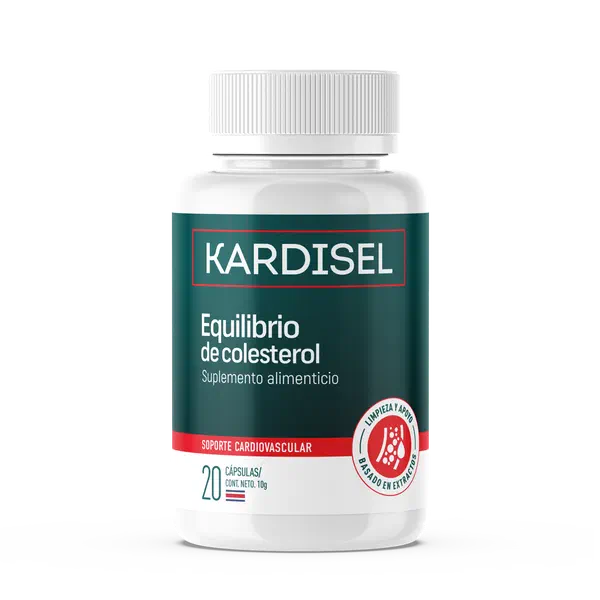 Envase de Kardisel, 20 cápsulas