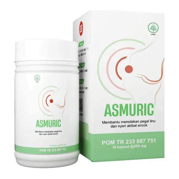 Kemasan Asmuric, 15 kapsul @500 mg