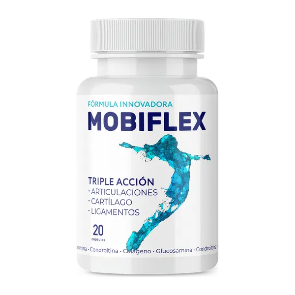 Envase de Mobiflex, 20 cápsulas de 500 mg