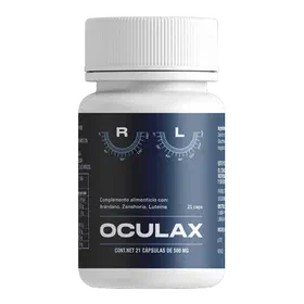Envase de Oculax, 21 cápsulas
