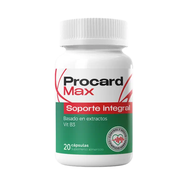 Envase de Procard Max, 20 cápsulas