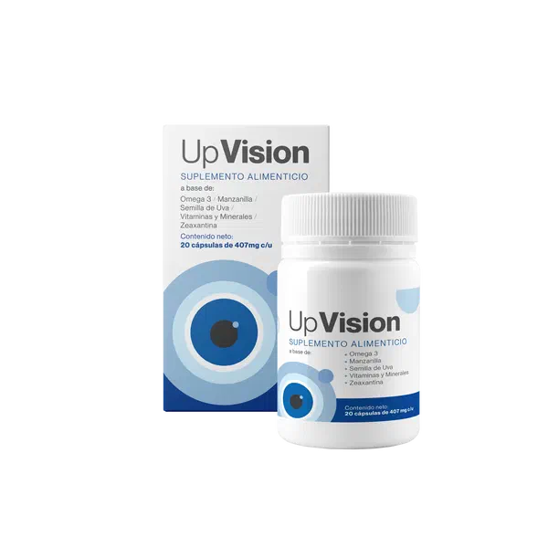 Envase de UpVision, 20 cápsulas de 407mg c/u