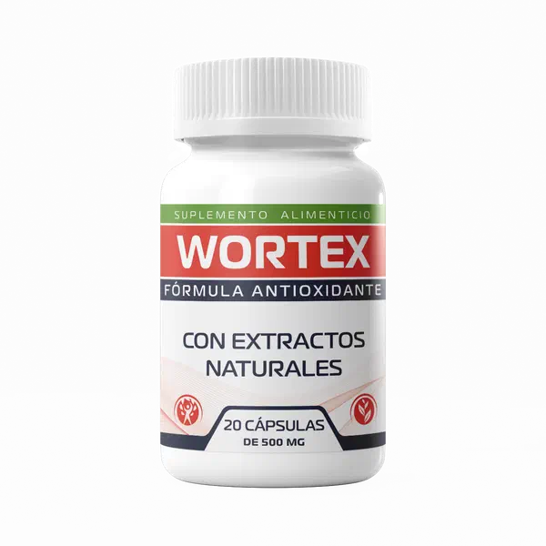 Envase de Wortex, 20 cápsulas de 500 mg