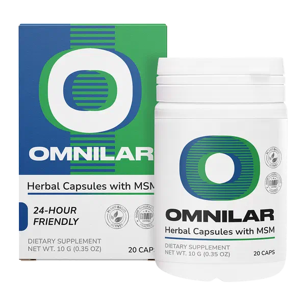 Envase de Omnilar, 20 cápsulas