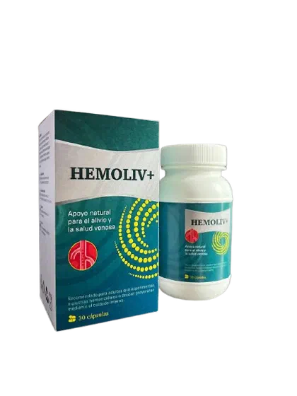 Envase de Hemoliv+, 30 cápsulas